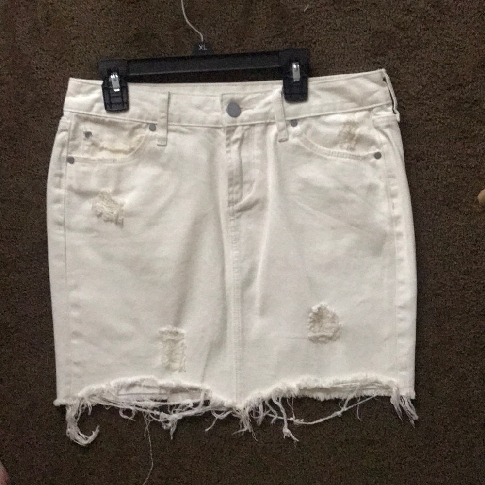 articles of society white jean skirt